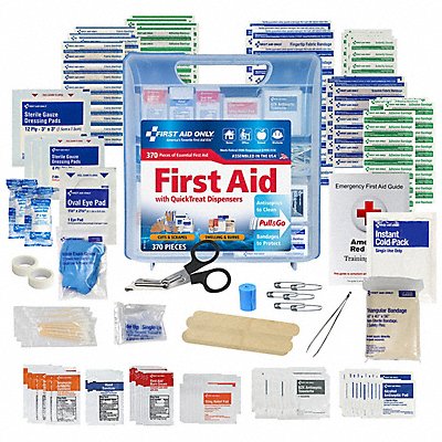 FIRST AID ONLY 91407 First Aid Kit + Housing 370pcs 10.5x11.75