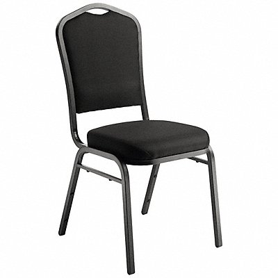 NATIONAL PUBLIC SEATING 9360BT Stack Chair Black Fabric Black Frame