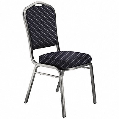 NATIONAL PUBLIC SEATING 9364SV Stack Chair Navy Fabric Silvervein Frame