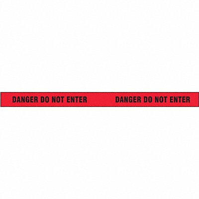 GRAINGER BLACKONRED2INX60 Barricade Tape Red 180 ft L 2 in