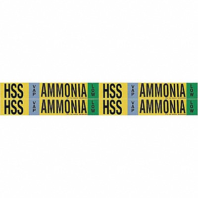 BRADY 90428 Pipe Marker Ammonia 1 1/8in H 7in W