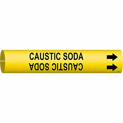 BRADY 4021C Pipe Marker Caustic Soda 2 in H 2 in W