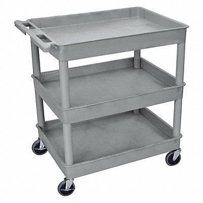 GRAINGER TC111G Utility Cart 400 lb Cap. PE 3 Shelves