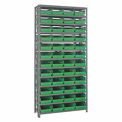 QUANTUM STORAGE SYSTEMS 1275107GN E1508 Bin Shelving 12inx75inx36in Green