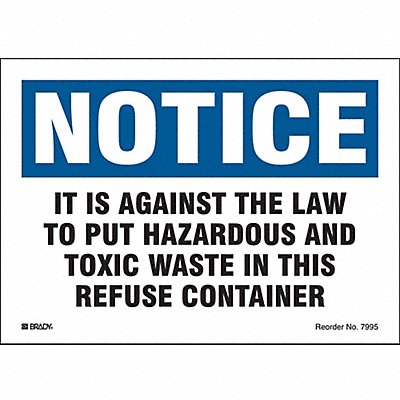 BRADY 7995LS DOT Handling Label Waste 7 Label W PK10
