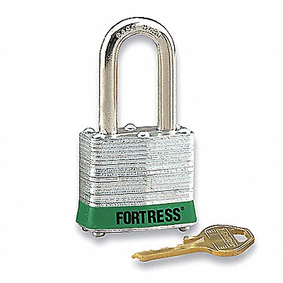 GRAINGER 1803LHGRN Lockout Padlock KD Green 1-1/4 H