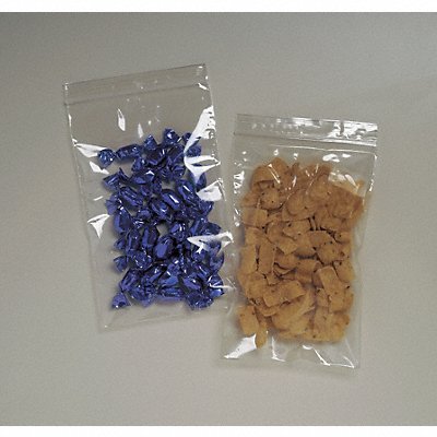 GRAINGER 9GAW0 Reclosable Poly Bag Zip Seal PK1000