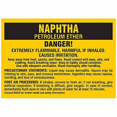 BRADY 7289PLS Chemical Label 2-7/8 in W 2 in H PK25