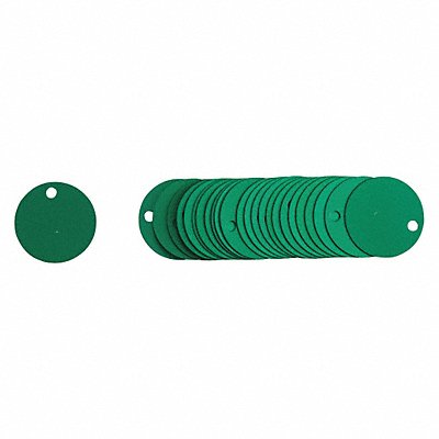 BRADY 49903 Blank Tag Aluminum 1 1/2in W Green PK25