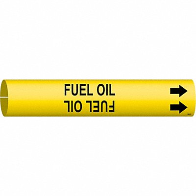 BRADY 4063D Pipe Marker Fuel Oil 2 13/16in H 2 4/5in W