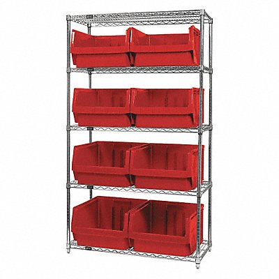 QUANTUM STORAGE SYSTEMS WR5543RD Bin Shlvng 18inx74inx42in Red