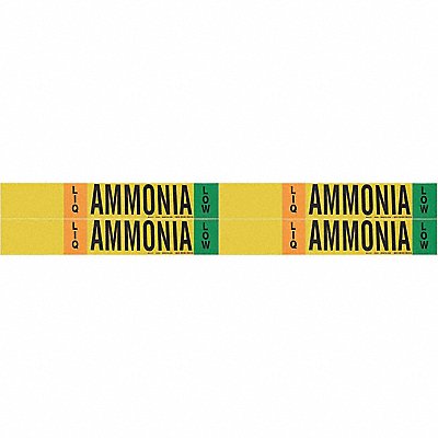 BRADY 90464 Pipe Marker Ammonia 1 1/8in H 7in W