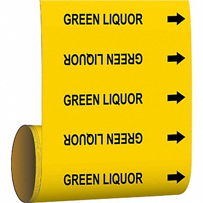 BRADY 41527 Pipe Marker Green Liquor 8 in H 8 in W