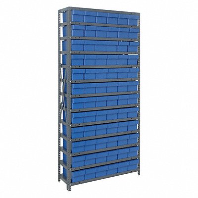 QUANTUM STORAGE SYSTEMS 1275601BL Bin Shelving 12inx75inx36in Blue