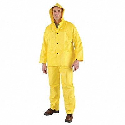 MCR SAFETY 3003L Rain Suit w/Jacket/Bib Unrated Yellow L