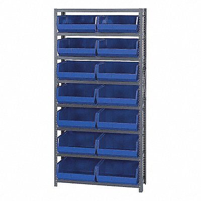 QUANTUM STORAGE SYSTEMS QSBU250BL E1500 Bin Shelving 12inx75inx36in Blue