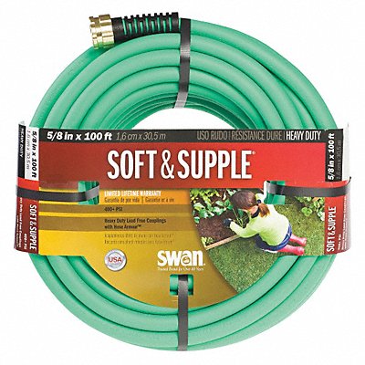 GRAINGER CSNSS58100 Water Hose Ruber/PVC 5/8 ID 100 ft L
