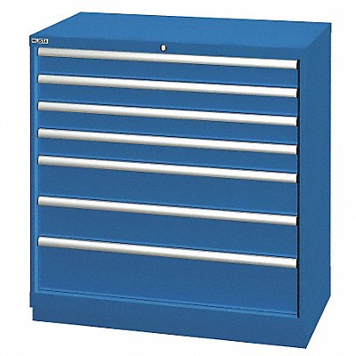 LISTA HS09000702FAFTBB Modular Drawer Cabinet 39-1/2 H 7 Drwr Bright Blue