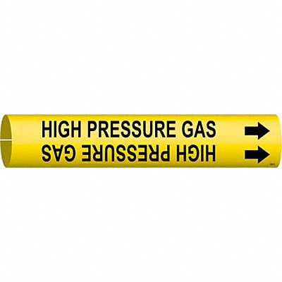 BRADY 4193D Pipe Marker High Prssure Gas 2 13/16in H