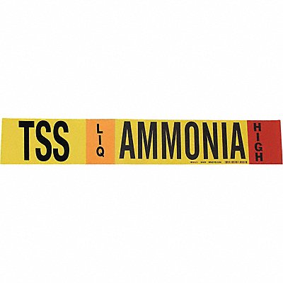 BRADY 90459 Pipe Marker Ammonia 4 in H 24 in W