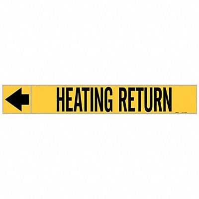 BRADY 20435 Pipe Marker Heating Retrn 1in H 8in W
