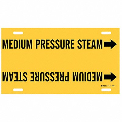BRADY 4095F Pipe Marker Medium Pressure Steam 8in H