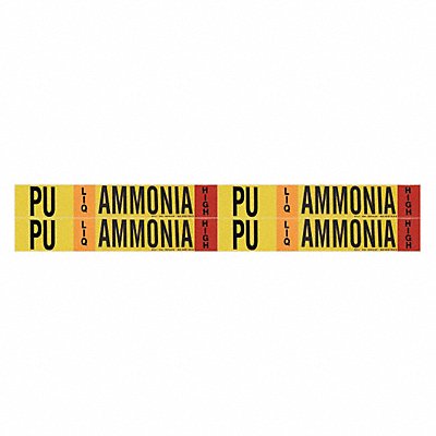 BRADY 90482 Pipe Marker Ammonia 1 1/8 in H 7 in W