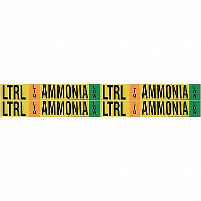 BRADY 90434 Pipe Marker Ammonia 1 1/8in H 7in W