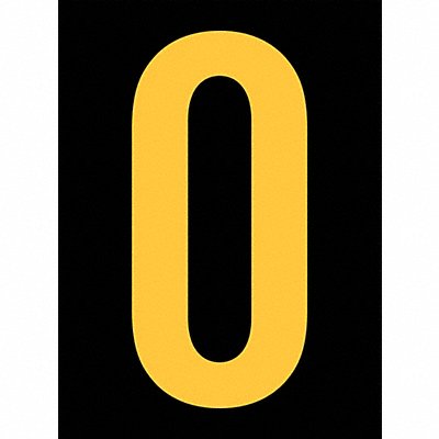 STRANCO INC RUM2000YB Reflective Number Label 0 2-1/2in H PK25
