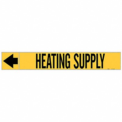 BRADY 20436 Pipe Marker Heatng Supply 1in H 8in W