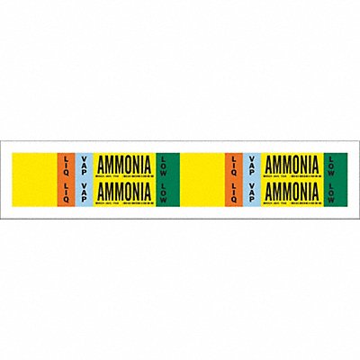 BRADY 90476 Pipe Marker Ammonia 1 1/8in H 7in W