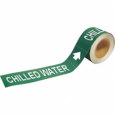 BRADY 20407 Pipe Marker Chilled Water 1in H 8in W