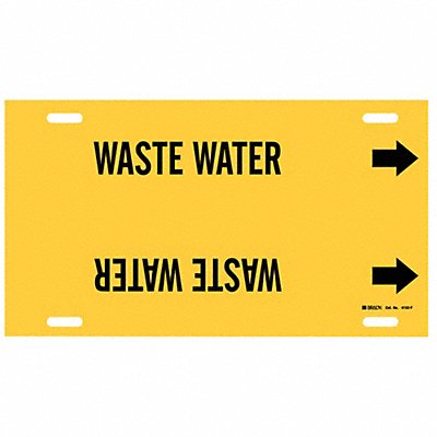 BRADY 4152F Pipe Marker Waste Water 8 in H 16 in W