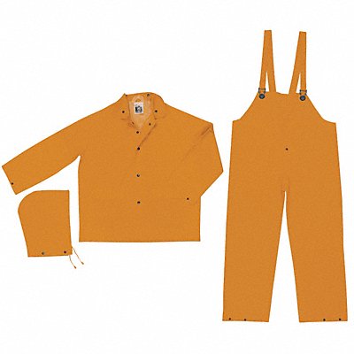 MCR SAFETY 2003L Rain Suit w/Jacket/Bib Unrated Yellow L