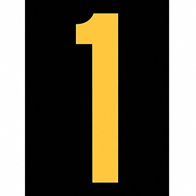 STRANCO INC RUM2001YB Reflective Number Label 1 2-1/2in H PK25