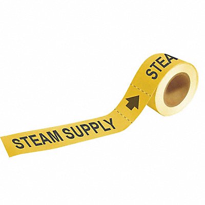 BRADY 73931 Pipe Marker Steam Supply 2in H 12in W