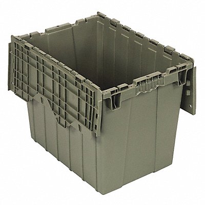 QUANTUM STORAGE SYSTEMS QDC211517 Attached Lid Container Grey Solid HDPE