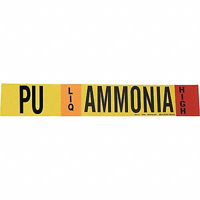BRADY 90483 Pipe Marker Ammonia 4 in H 24 in W
