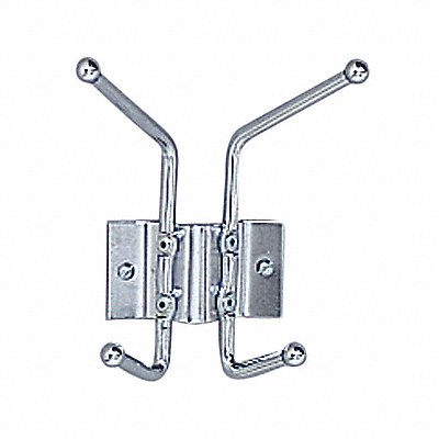 SAFCO 4160 2 Hook Coat Rack 7-1/16Hx6-1/2H Chrome