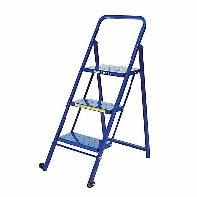 BALLYMORE TL318P Folding Rolling Ladder Steel 30 In.H