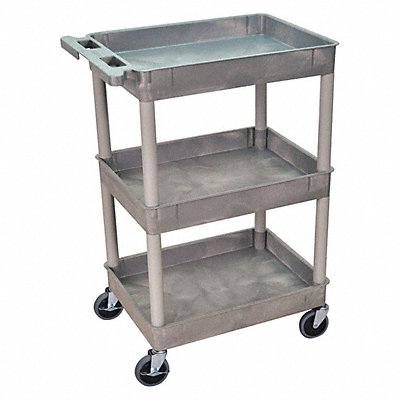GRAINGER STC111G Utility Cart 300 lb Cap. PE 3 Shelves