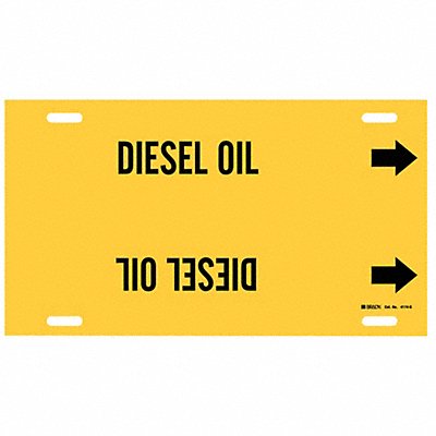 BRADY 4174G Pipe Marker Diesel Oil 10 in H 24 in W
