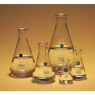 GRAINGER FGSET5 Erlenmeyer Flask 50 mL - 219 mm H PK5