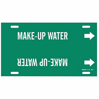 BRADY 4093F Pipe Marker Make Up Water 8 in H 16 in W