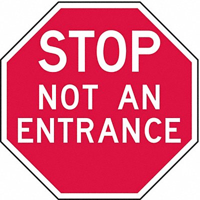 LYLE ST02512HA Reflective Exit  Entrance Stop Sign 12x12in