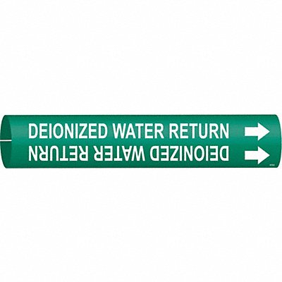 BRADY 4172C Pipe Marker Deionized Water Return 2in H