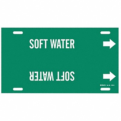 BRADY 4125H Pipe Marker Soft Water 10 in H 32 in W