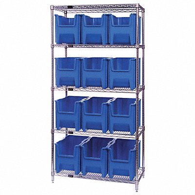 QUANTUM STORAGE SYSTEMS WR5600BL F1590 Bin Shelving 18inx74inx36in Blue