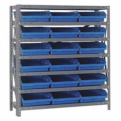 QUANTUM STORAGE SYSTEMS 1239109BL E1514 Bin Shelving 12inx39inx36in Blue