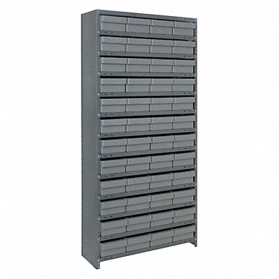 QUANTUM STORAGE SYSTEMS CL1275701GY E6884 Enclosed Bin Shelving 12x75x36in Grey